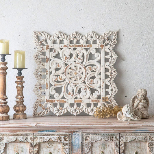Agnes Carved Wooden Wall Art Main Image