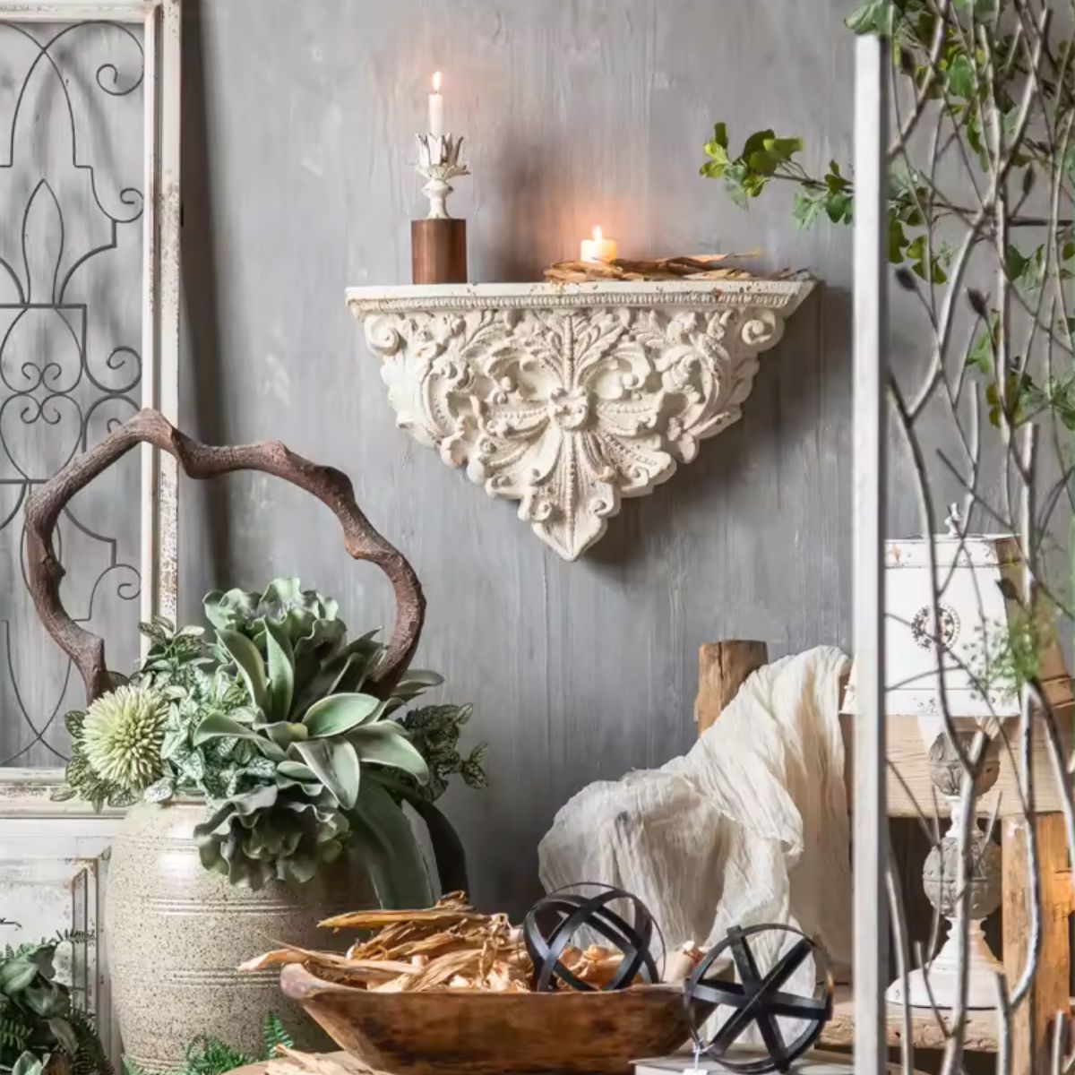 Anne Wall Sconce Floating Shelf Staged Image