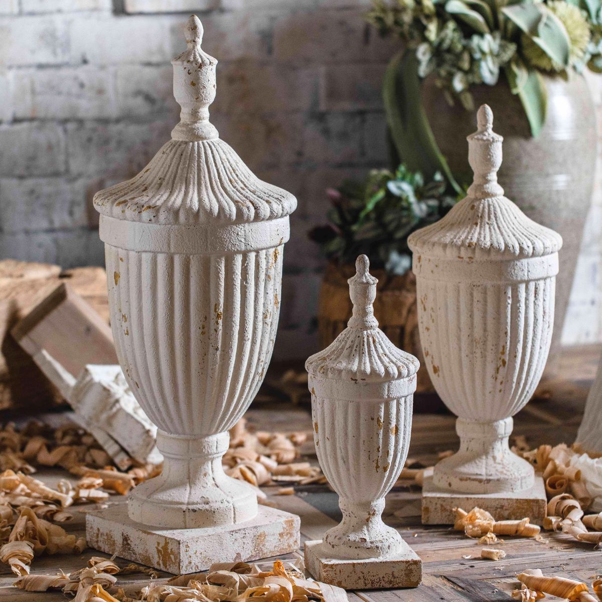 Brandon Decorative Urn Sculptures Staged Image