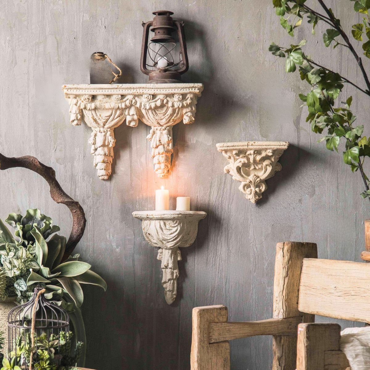 Philippa Wall Sconce Floating Shelf Staged Image
