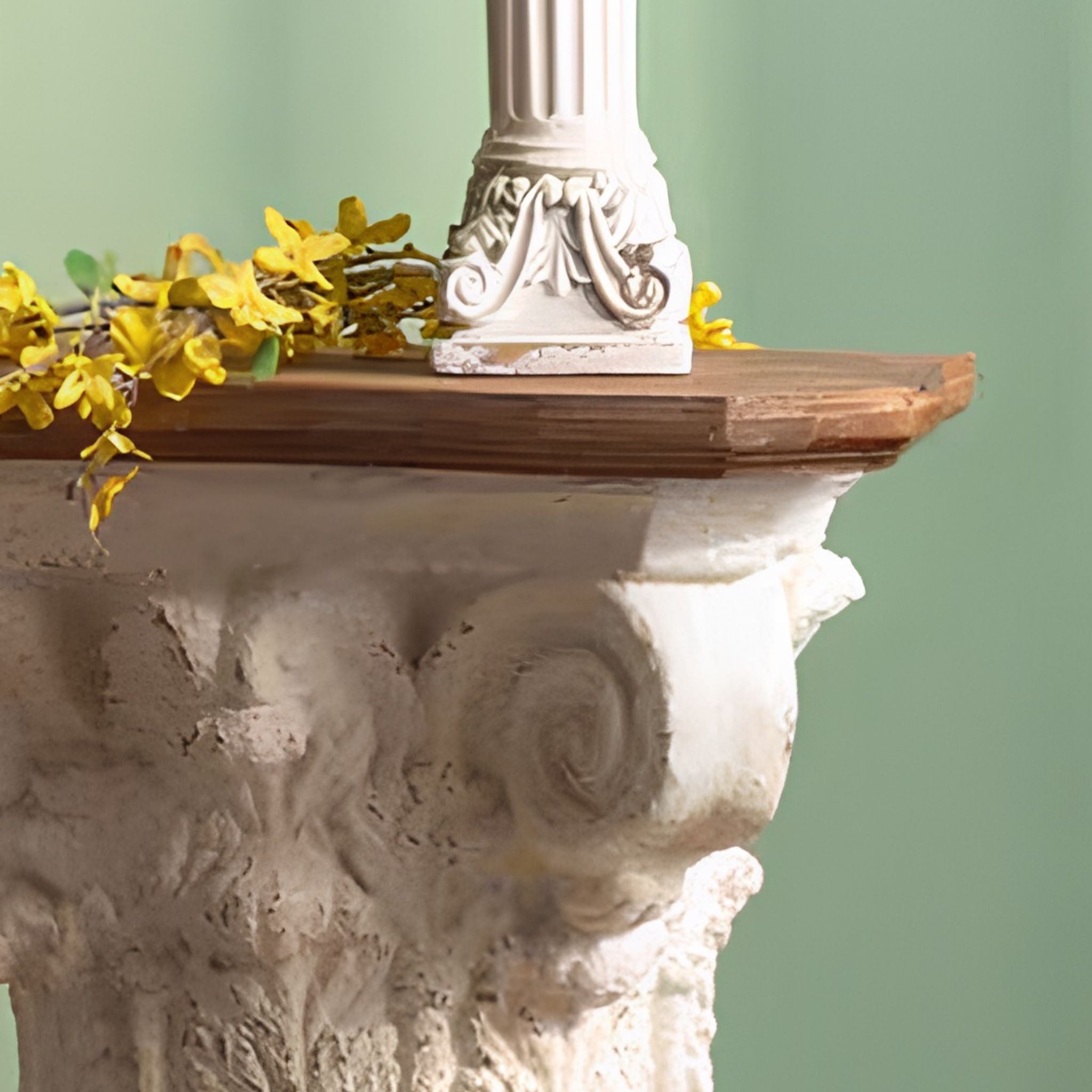 Alice French Provincial Corinthian Capital Side Table, Antique White 47.5cm