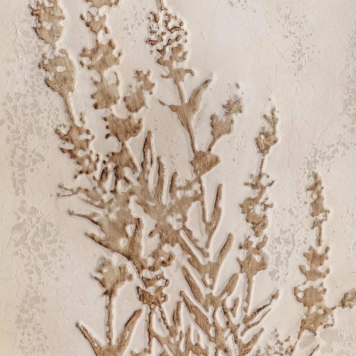 Theodor French Provincial Metal Wall Art, Embossed Flower, Distressed White & Black 61cm