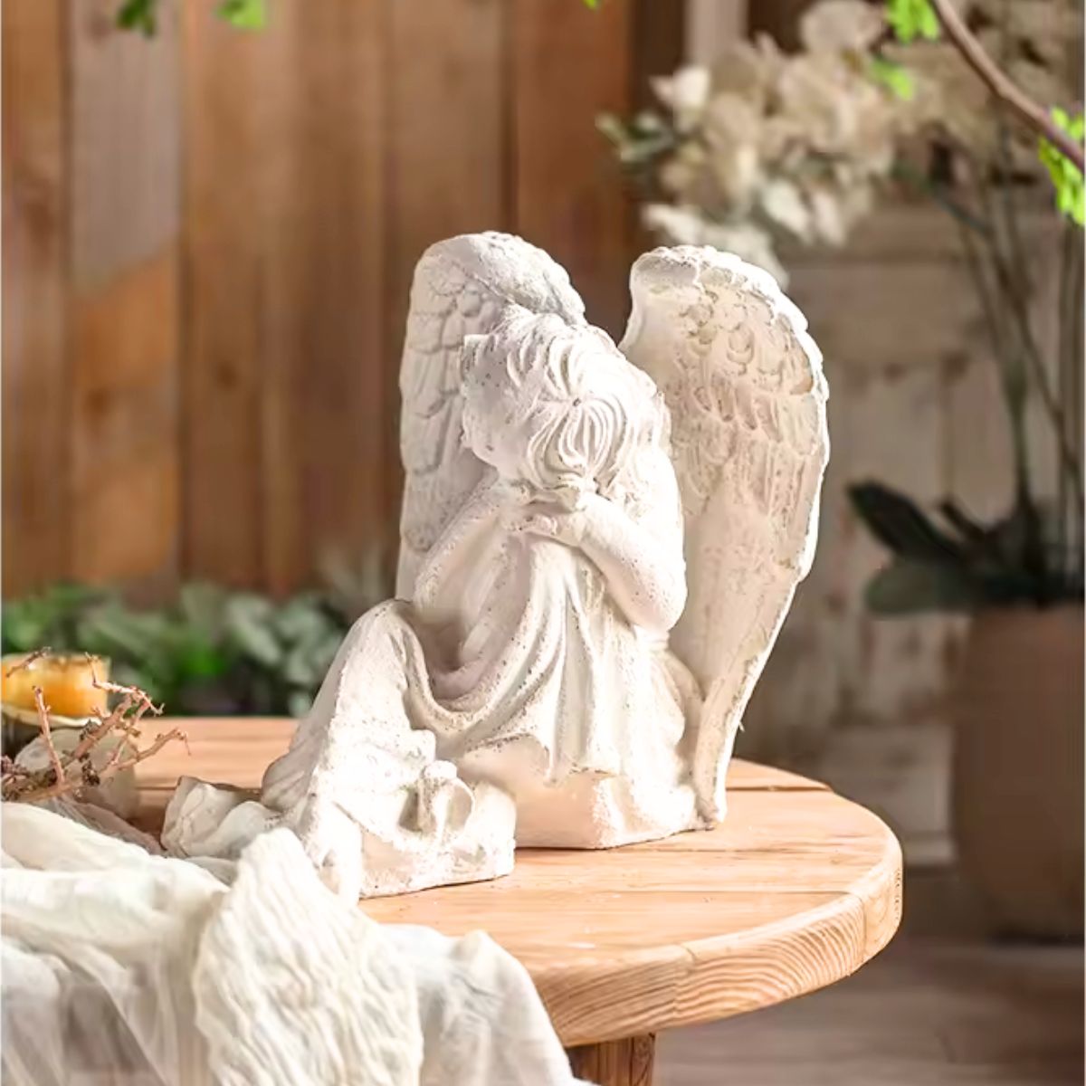 Aurora Angel Statue Top View