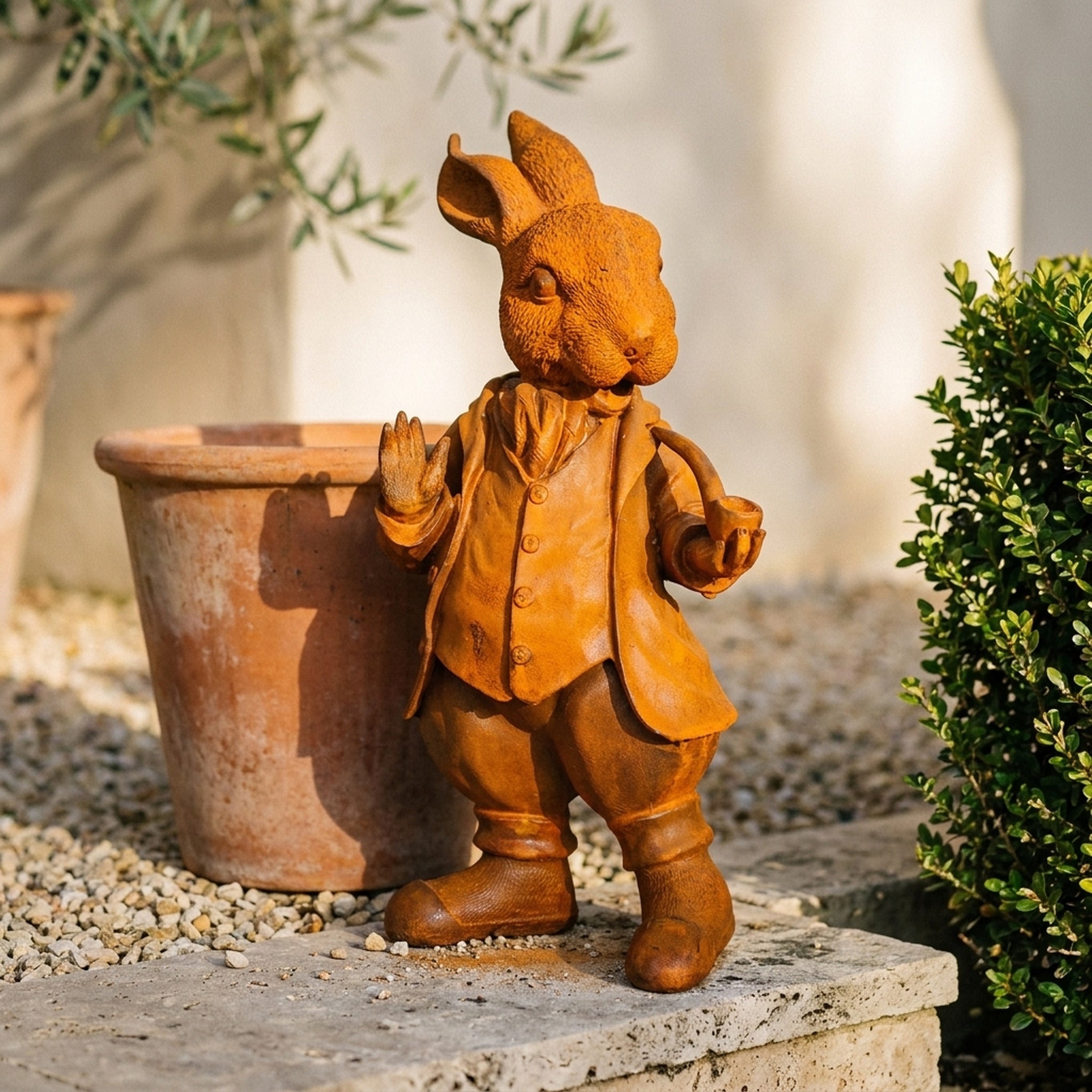Mayor Cottontail Large close detail of the rust patina across the coat and waistcoat