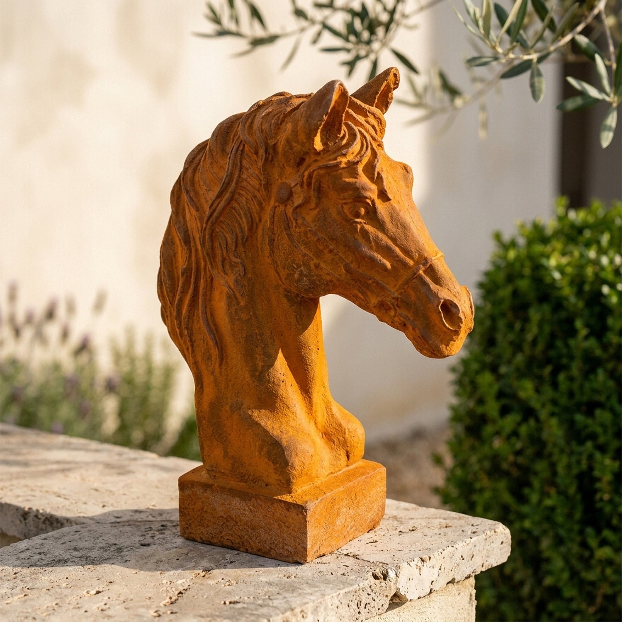 Duke Beaumont horse head bust close view of the muzzle and bridle detail