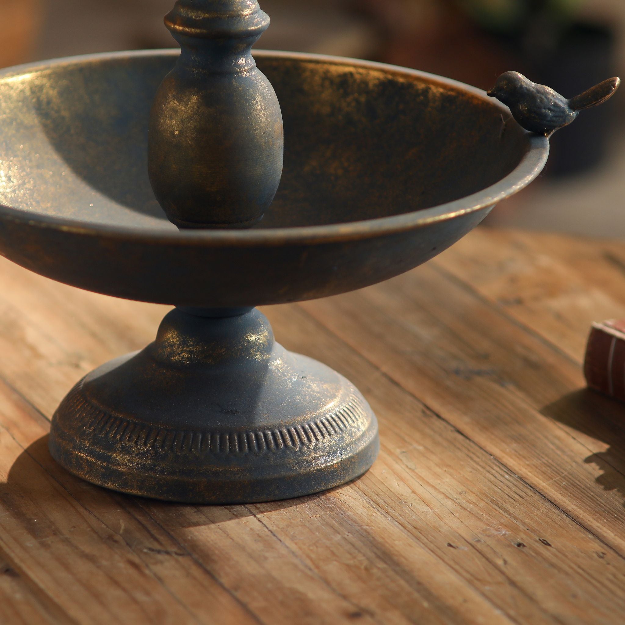 Lorraine two tier dish stand showing the decorative fluted foot and dish.