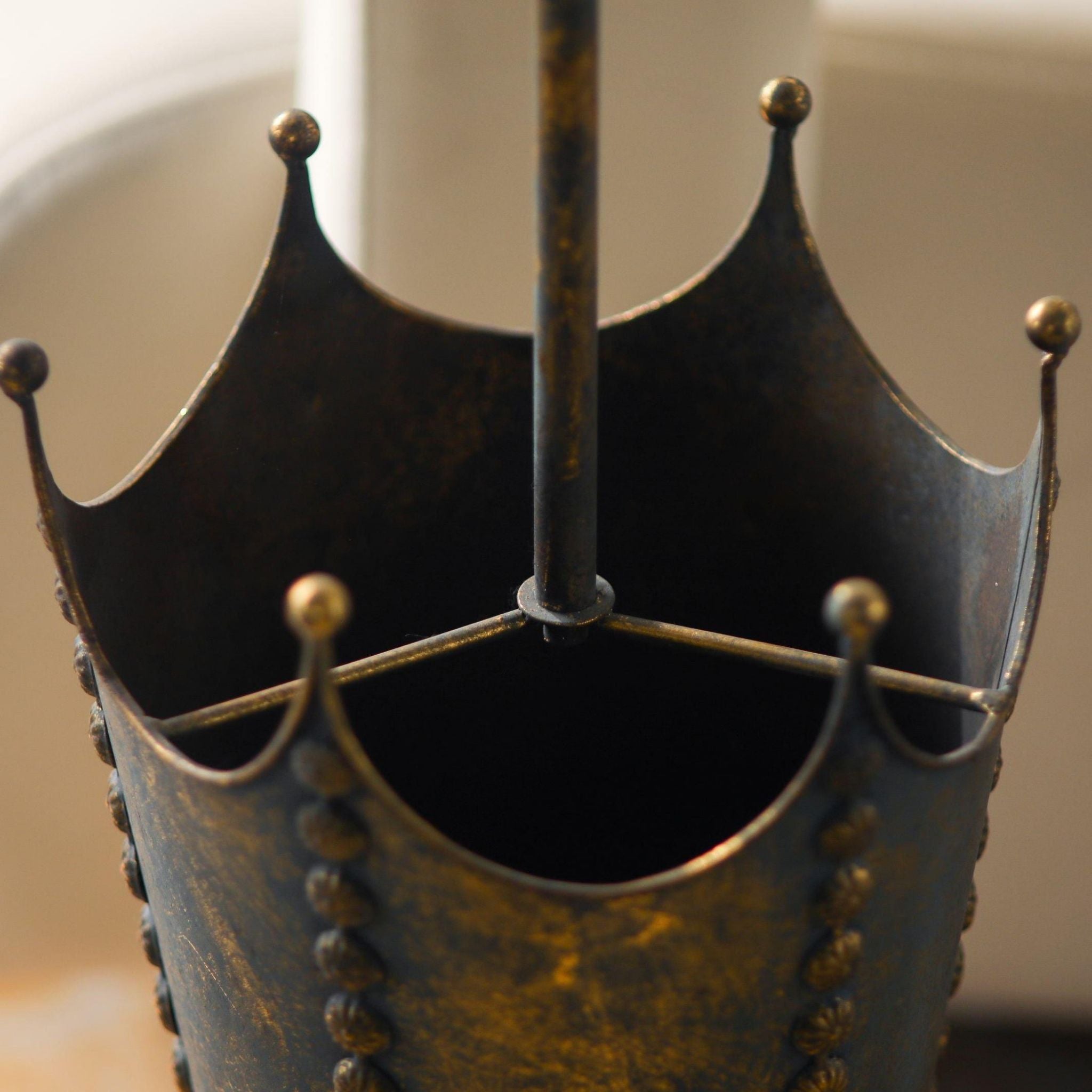 View down into the crown top of the Luna umbrella stand.