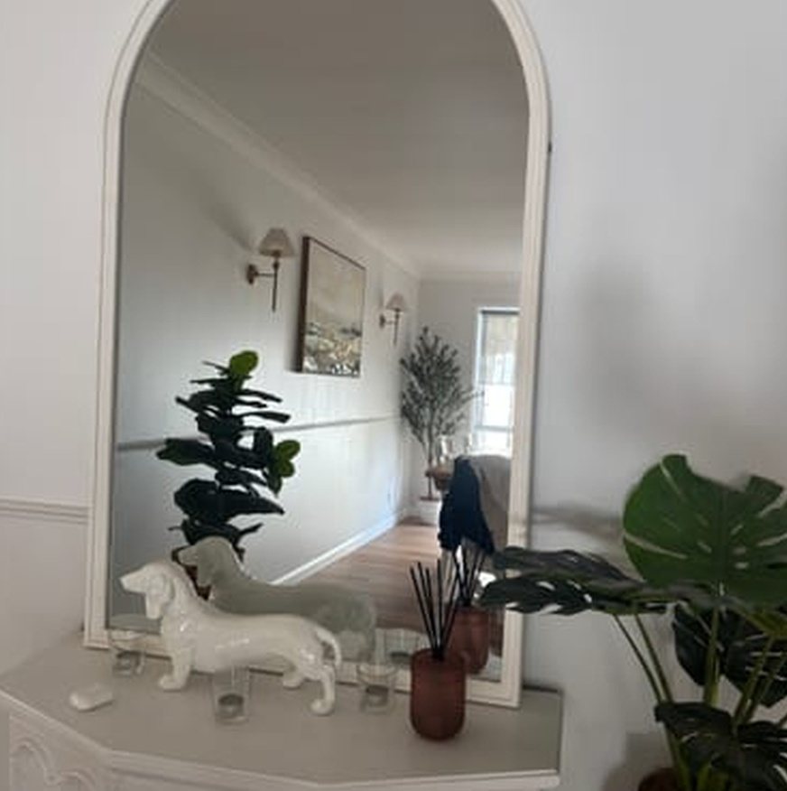 Camille French Provincial Arched Wall Mirror in a customer's home