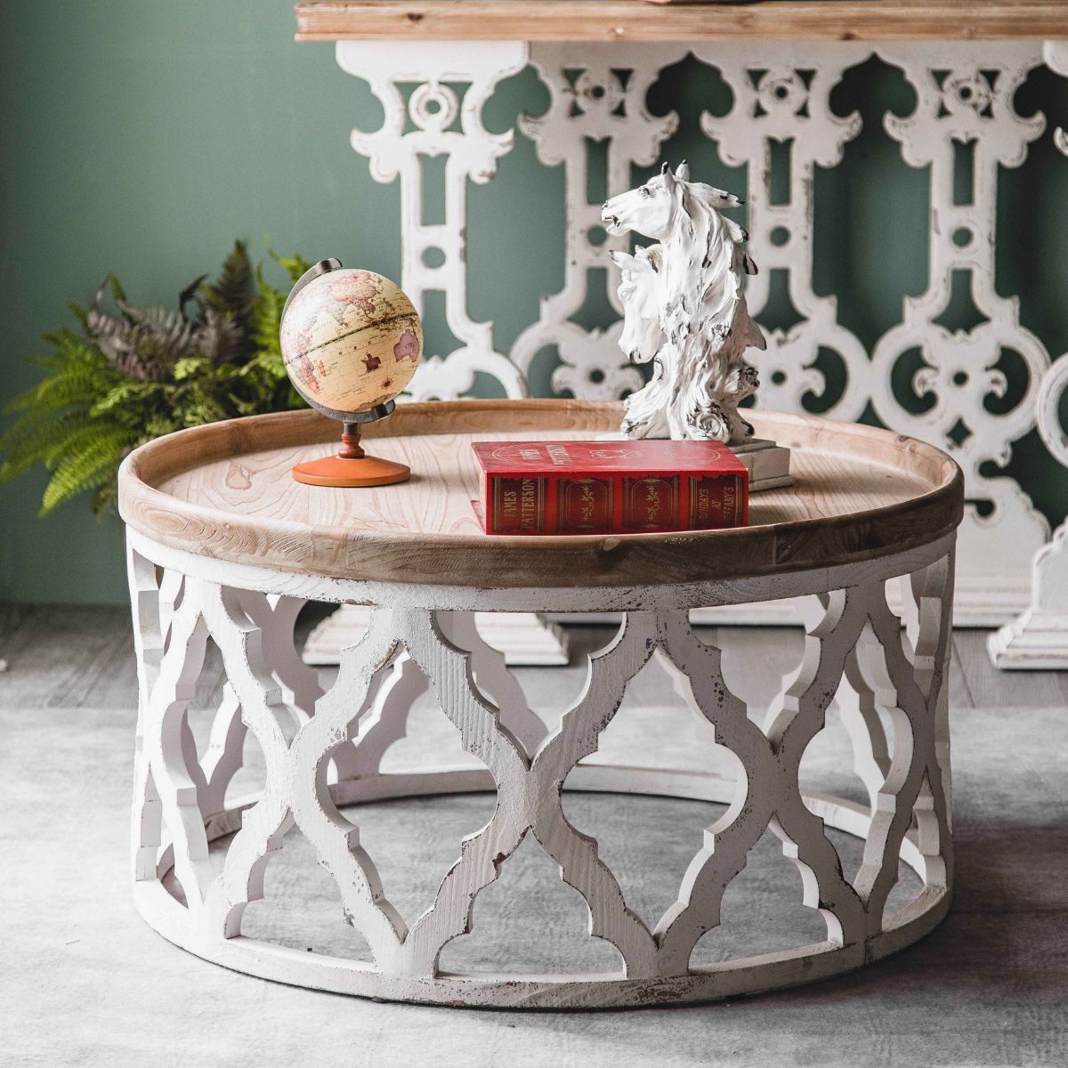 Beatrice Table Rome Beatrice French Provincial Round Coffee Table White 81cm