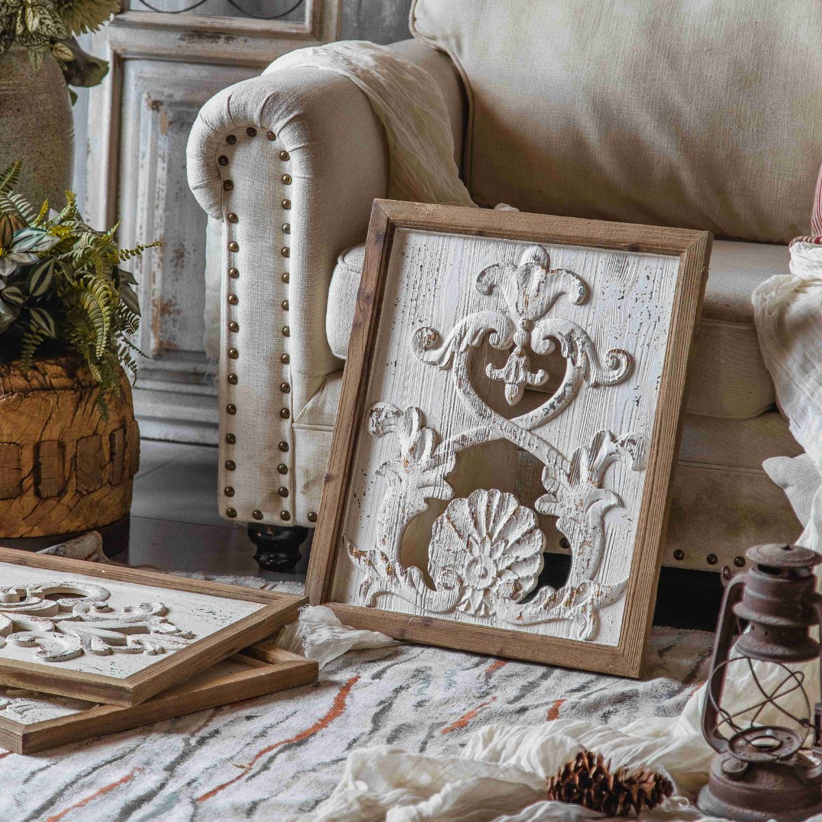 Zara Carved Wooden Wall Art Main Image