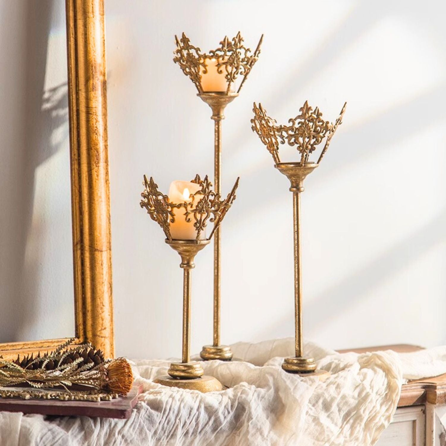 Arthur Crown Candle Holder Staged Image