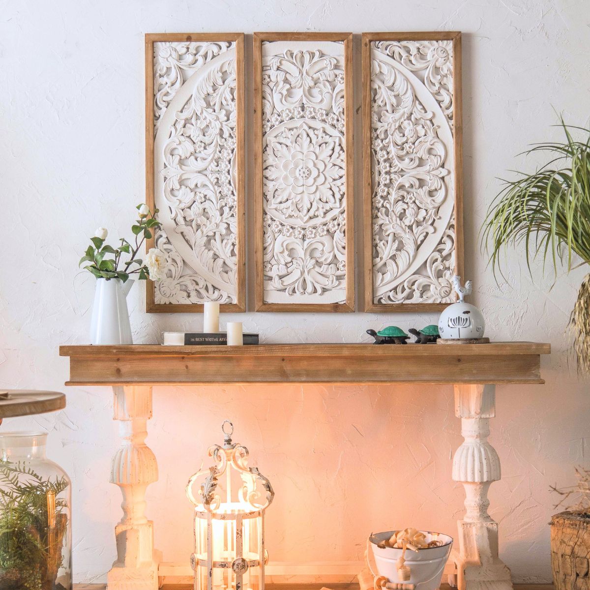 2.Casey Carved Wooden Wall Art Staged Image
