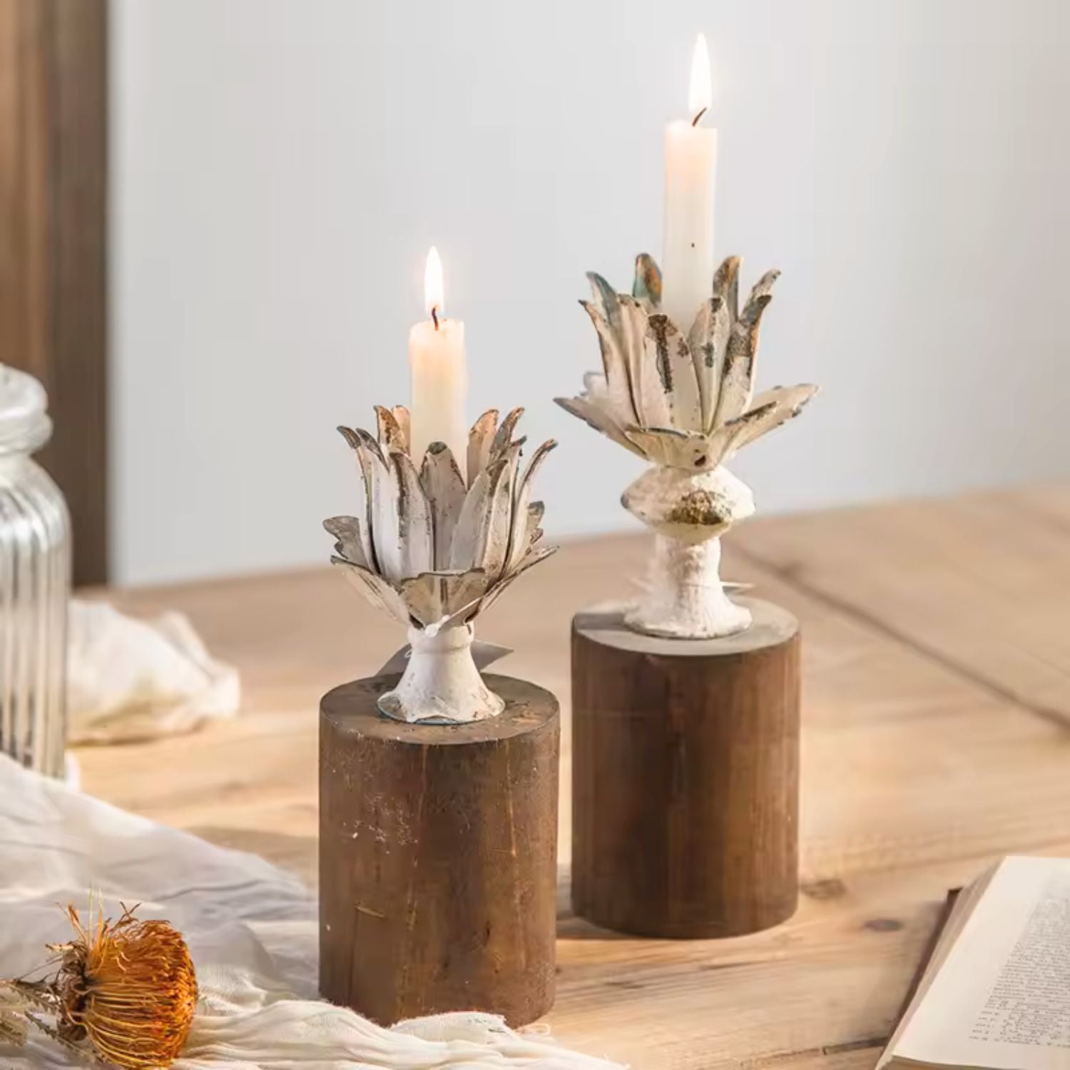 Kelly Flower Candle Holder Staged Image