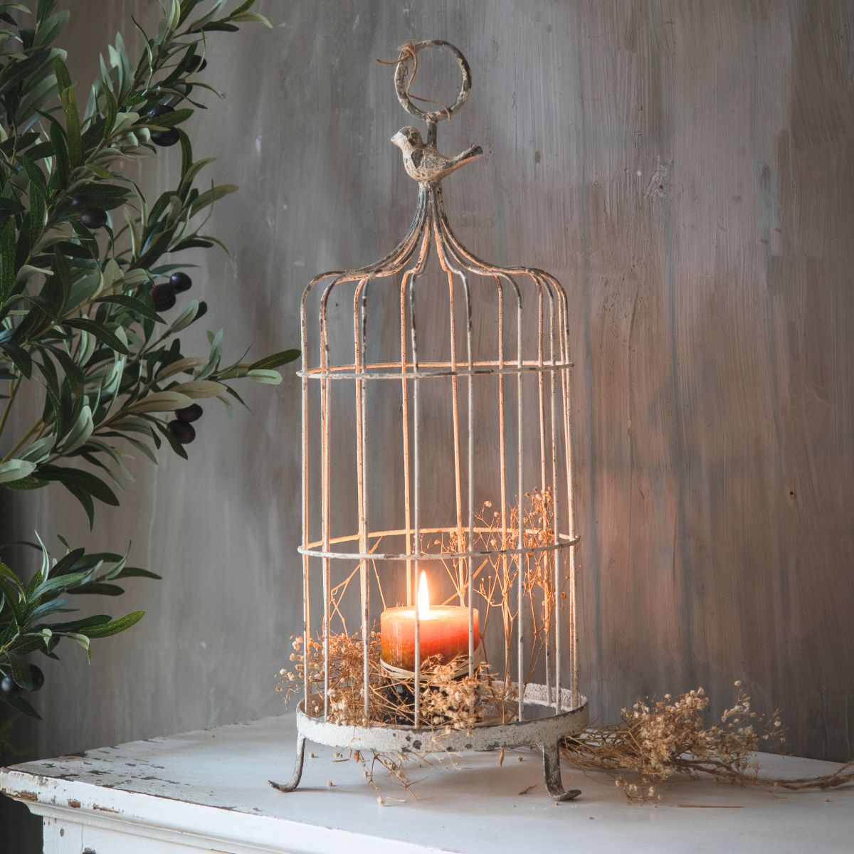 Madison Birdcage Candle Holder Staged Image