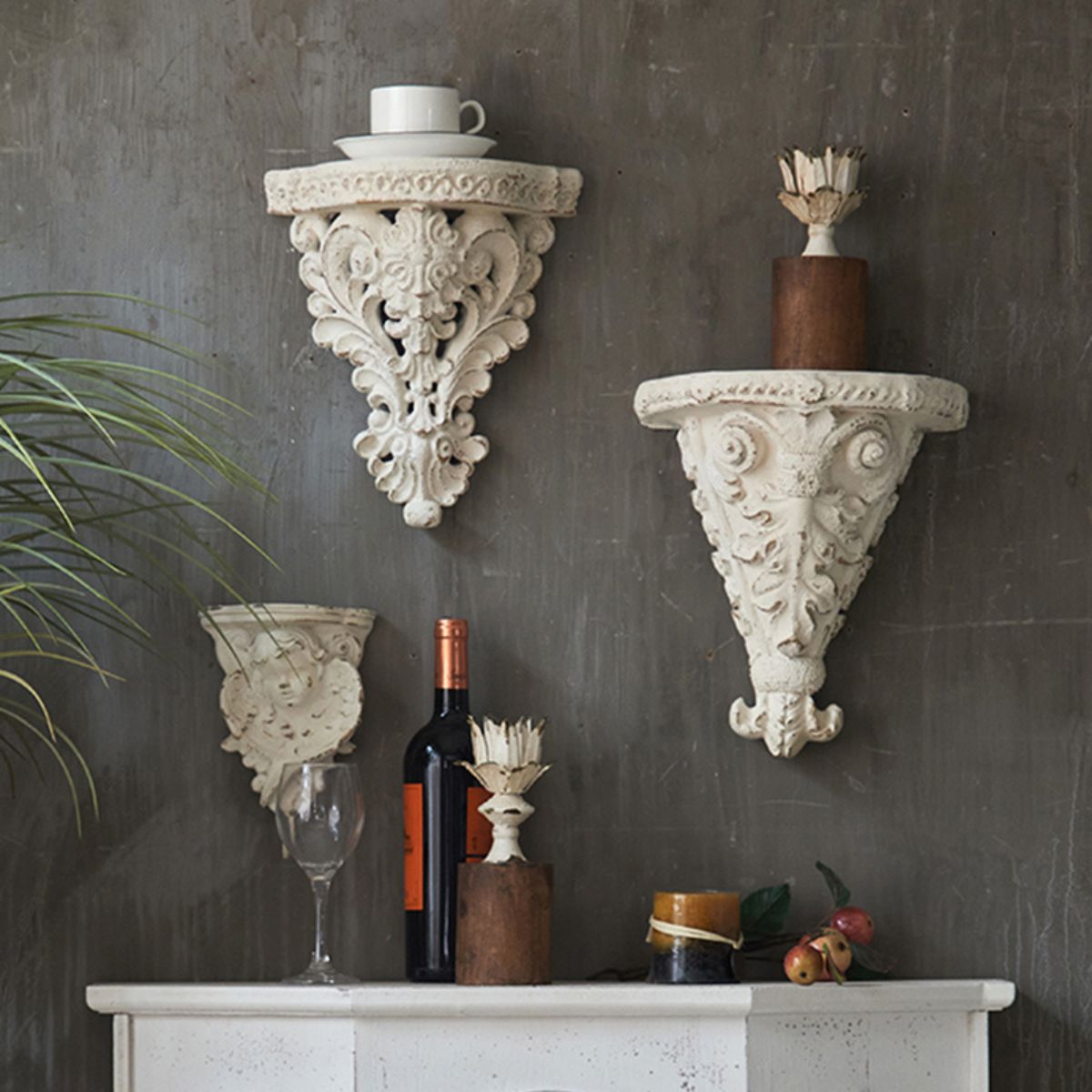 Margaret Wall Sconce Floating Shelf Staged Image