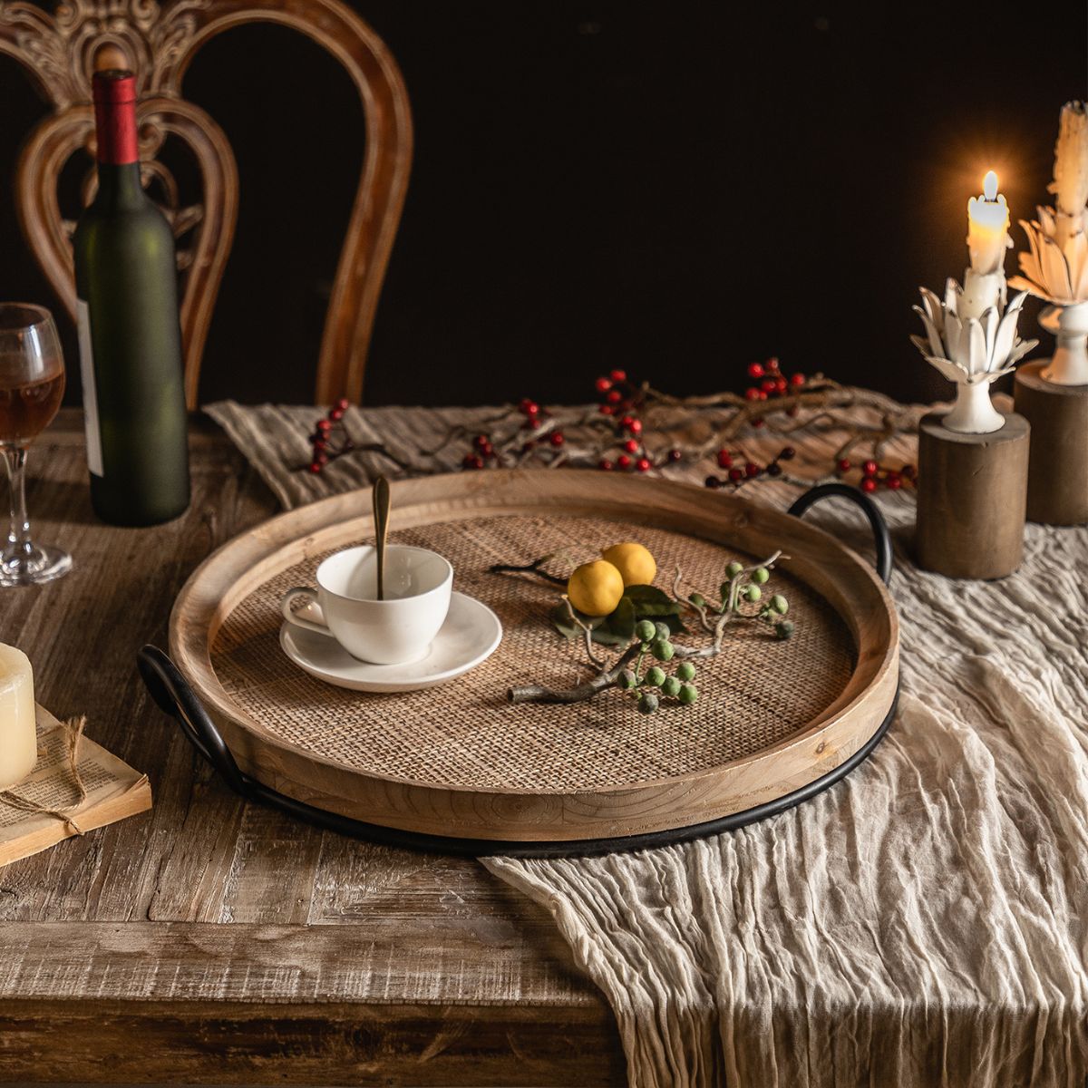 Sybil Wooden Serving Tray View from Top