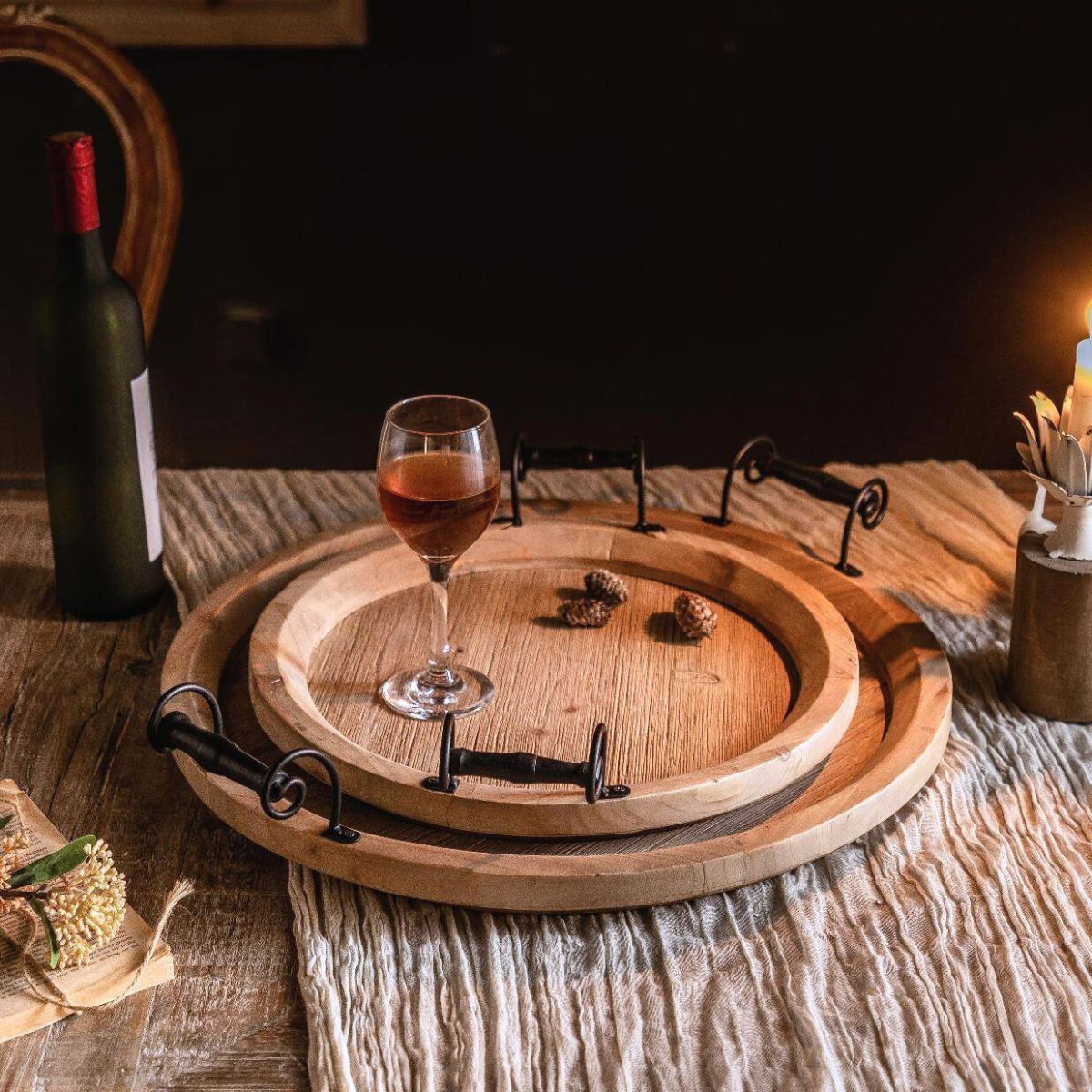 Tabitha Wooden Serving Tray Staged Image