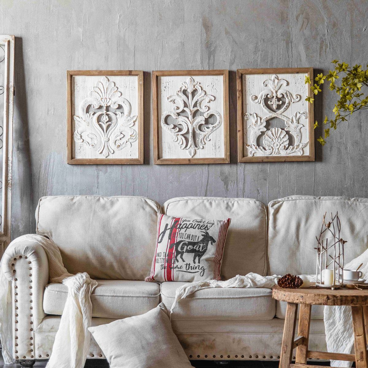 Tyler Carved Wooden Wall Art Staged Image