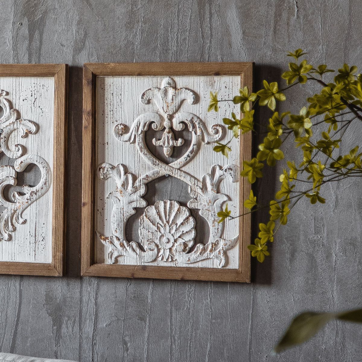 Zara Carved Wooden Wall Art Staged Image