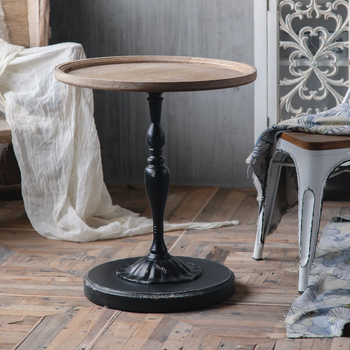 Alexander Black Side Table Side View