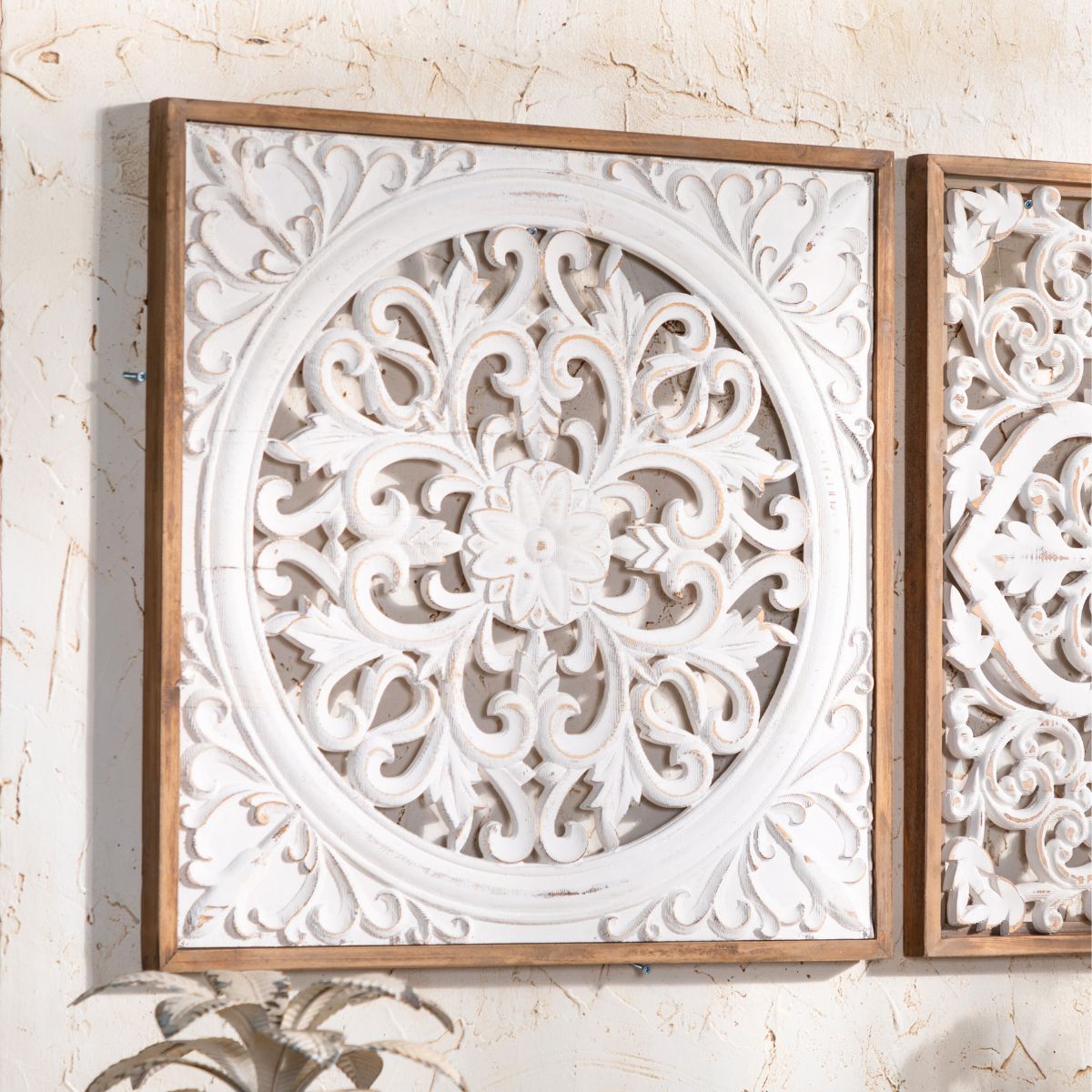 Henry Carved Wooden Wall Art Side View