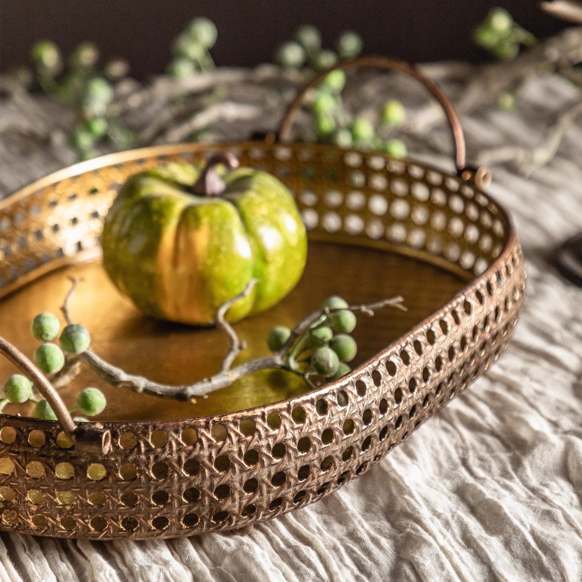 Kimberly Metal Serving Tray Close-Up