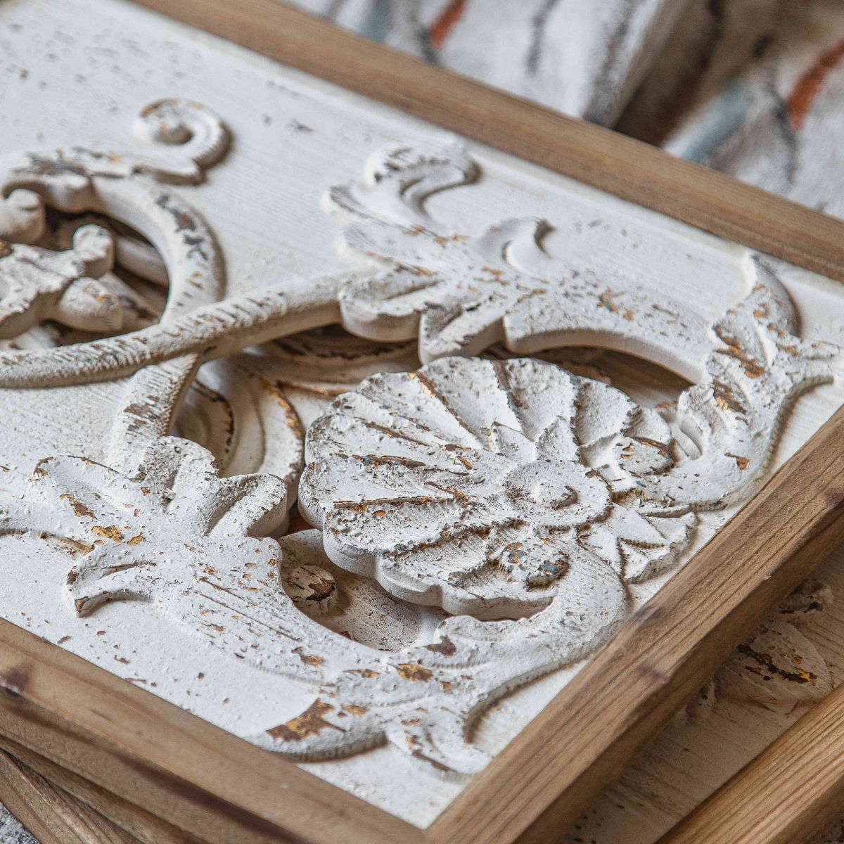 Zara Carved Wooden Wall Art Top View