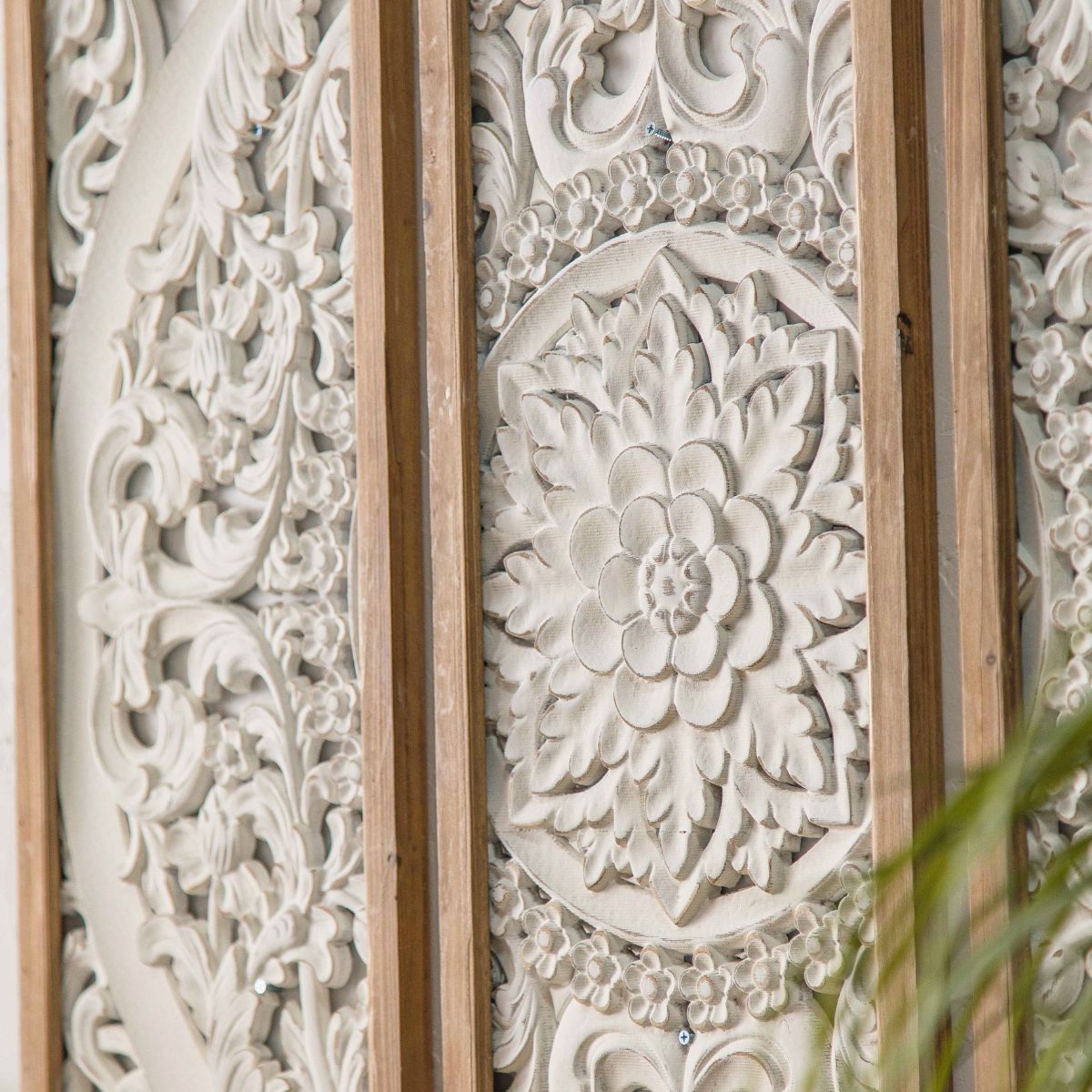 4.Casey Carved Wooden Wall Art Close-Up Left Side