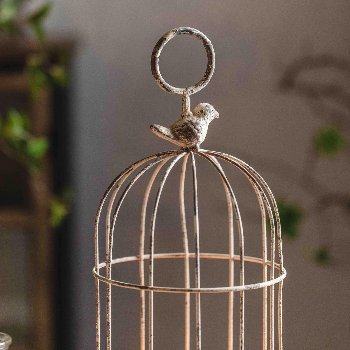 Willow Birdcage Candle Holder Close-Up Top