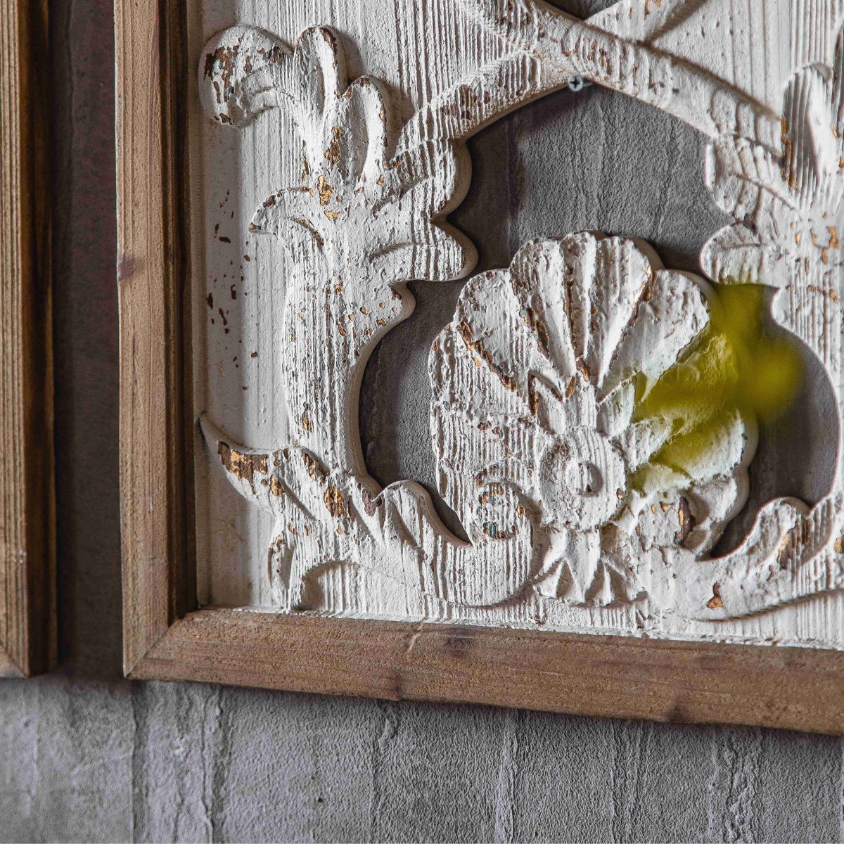 Zara Carved Wooden Wall Art Close-Up