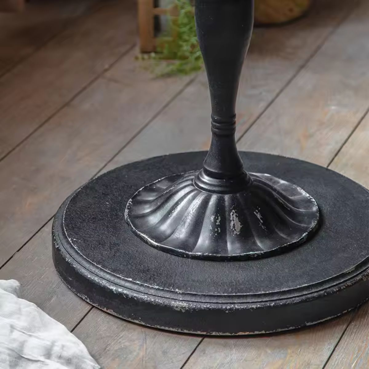 Alexander Black Side Table Statue Close-Up Base