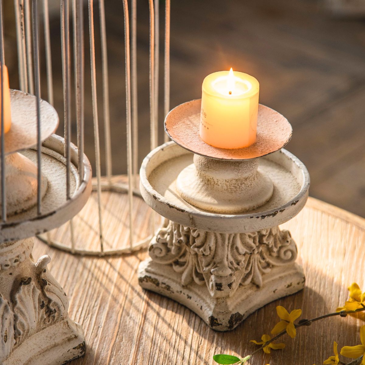 Birdcage Candle Holders Close-Up - A2249