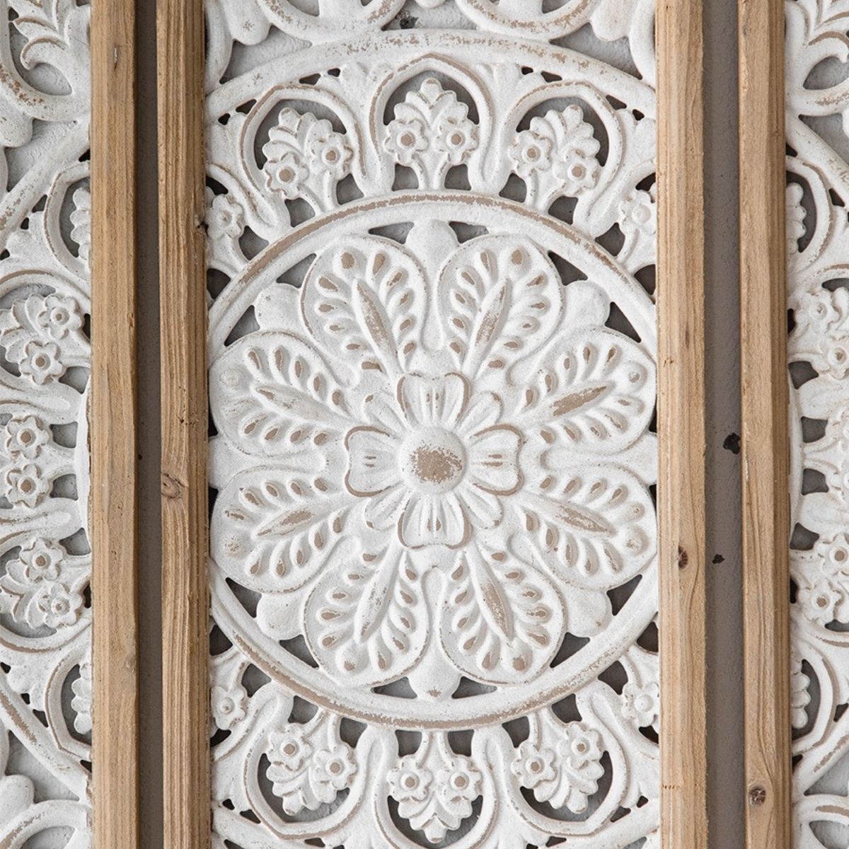 Ella Carved Wooden Wall Art Close-Up
