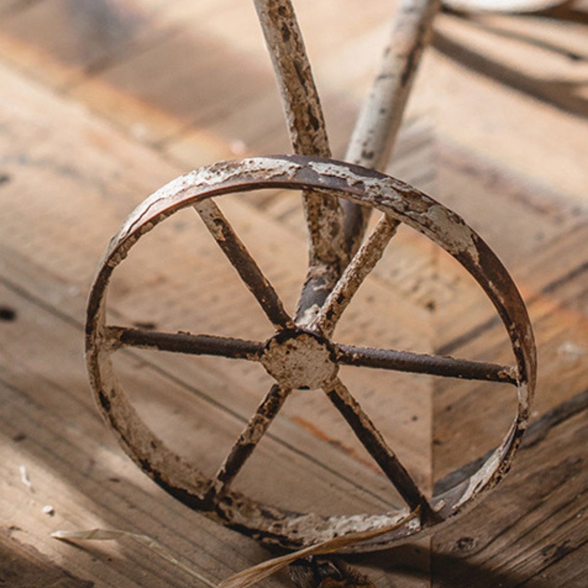 Tricycle Plant Stand Close-up Wheel