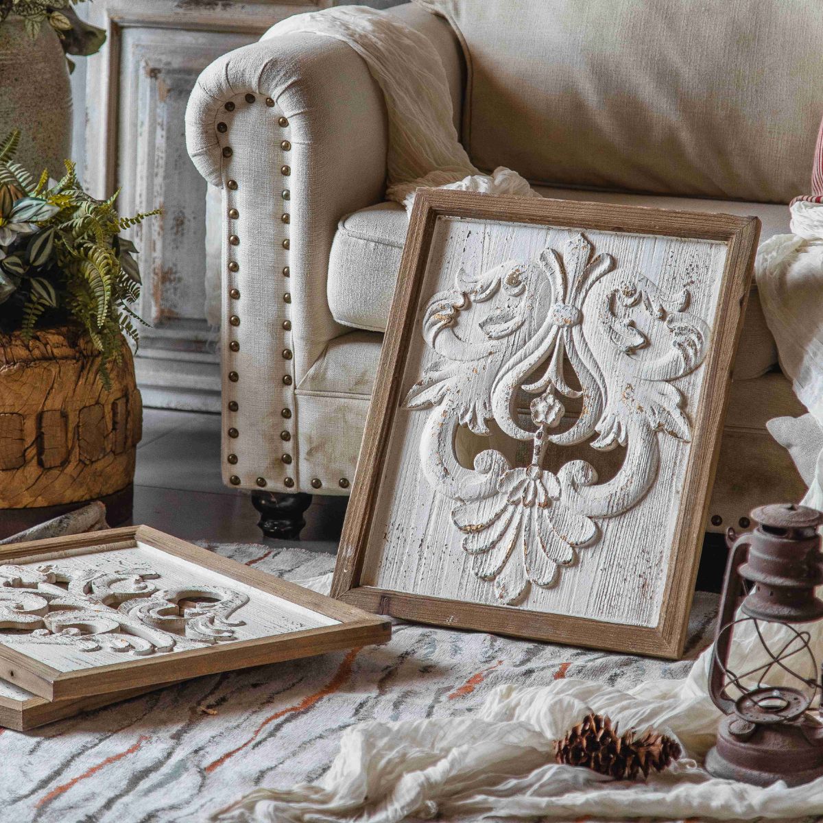 Tyler Carved Wooden Wall Art Overall View