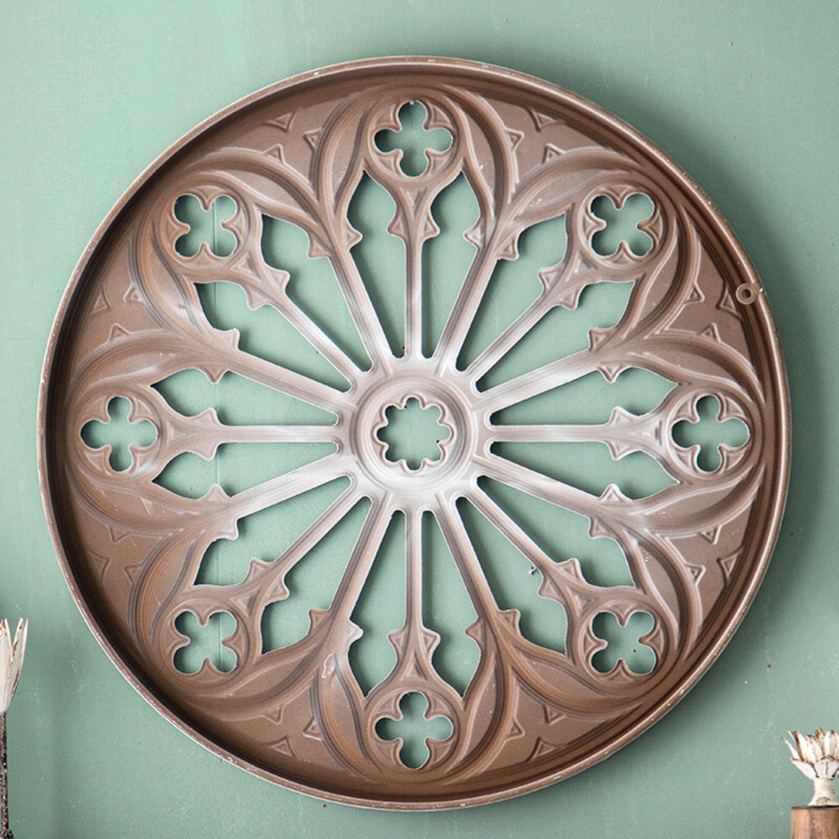 Ulysses Round Metal Wall Art Back View