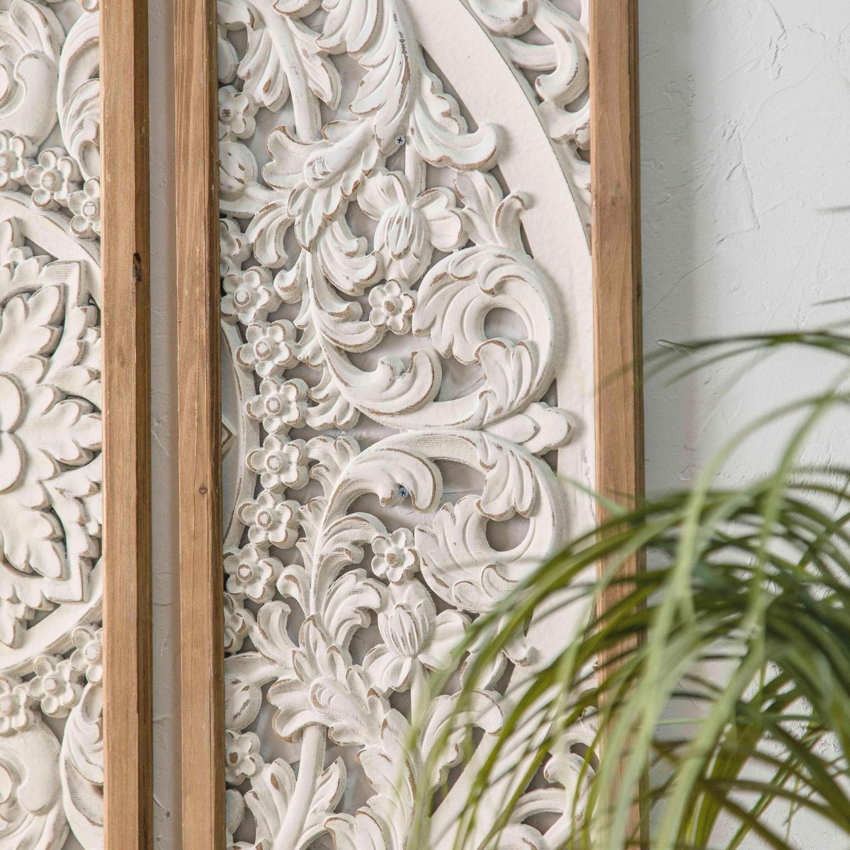 6.Casey Carved Wooden Wall Art Close-Up Right Side