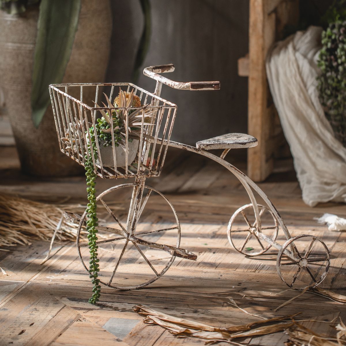 Tricycle Plant Stand Staged Image