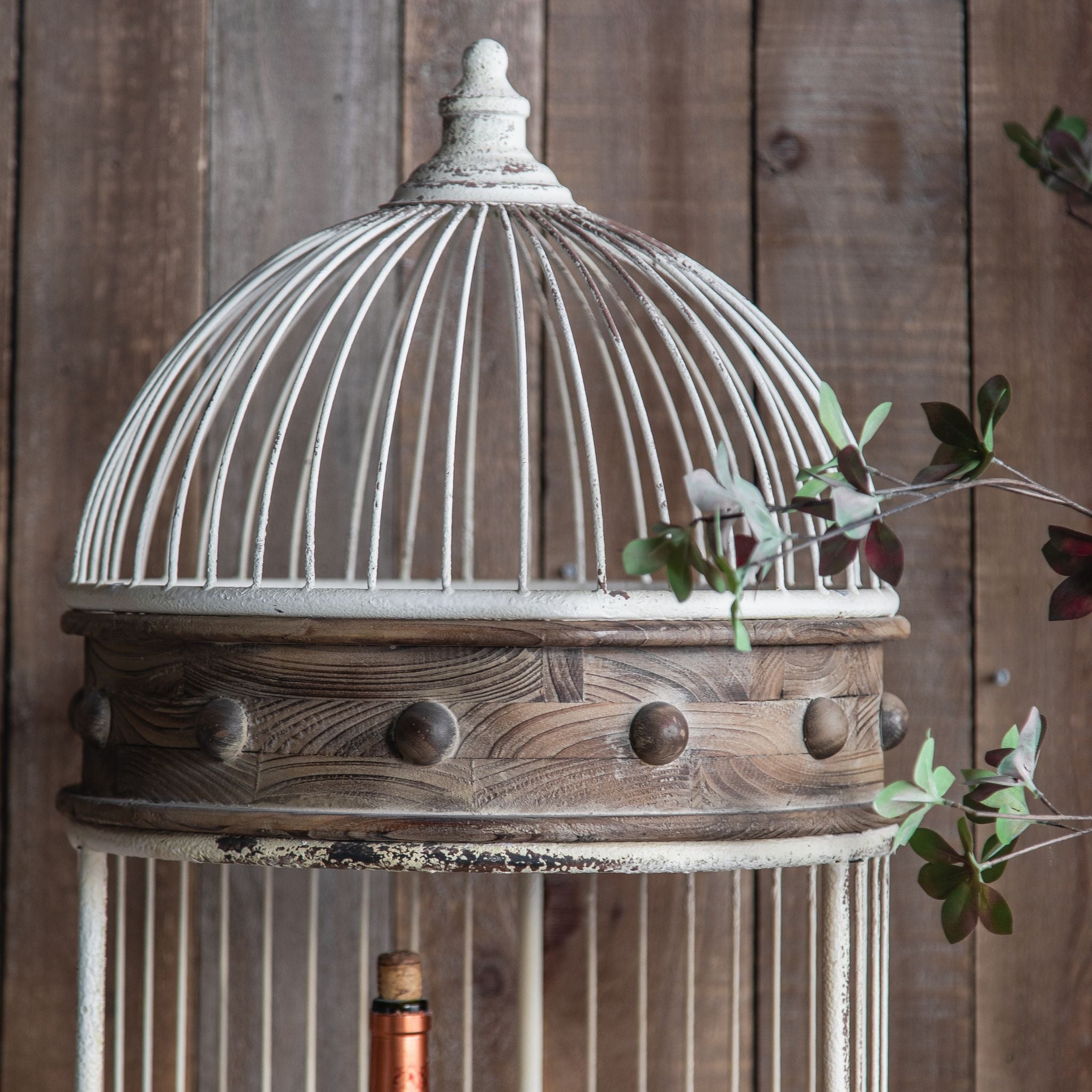 Close view of the Brindisi dome top with finial and studded timber band