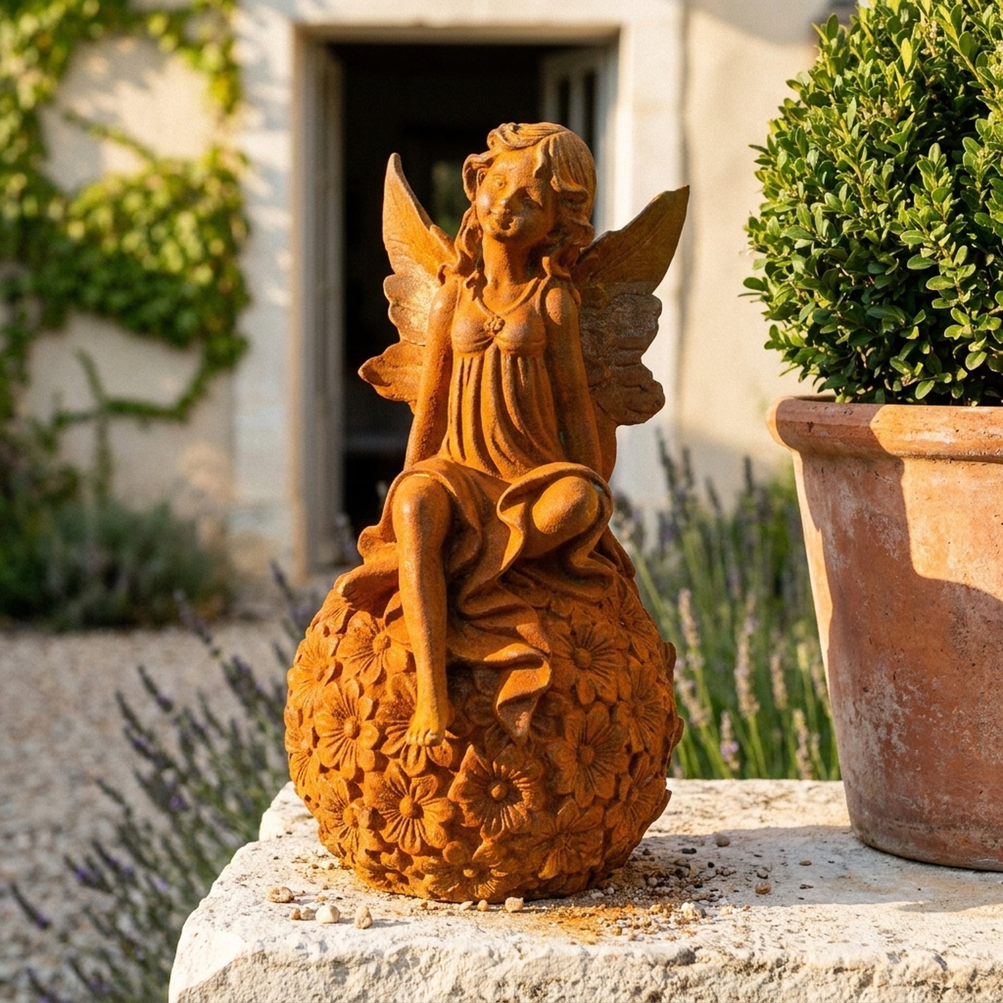 Miss Angelique fairy statue front view showing the full height and finish