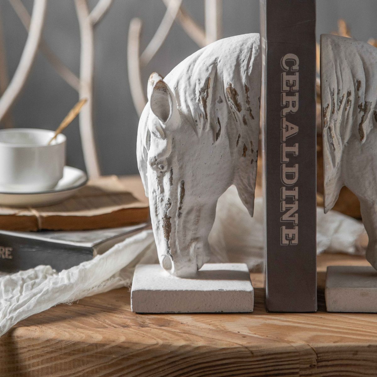 Decorative Horse Bookends Close Up