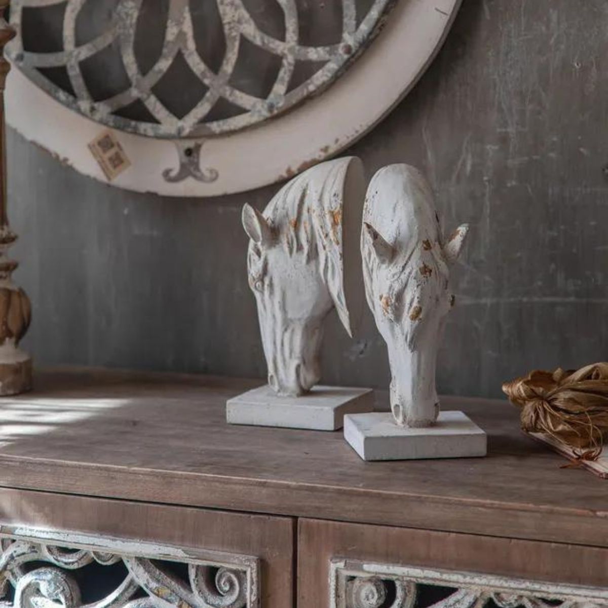 Decorative Horse Bookends Staged Top View