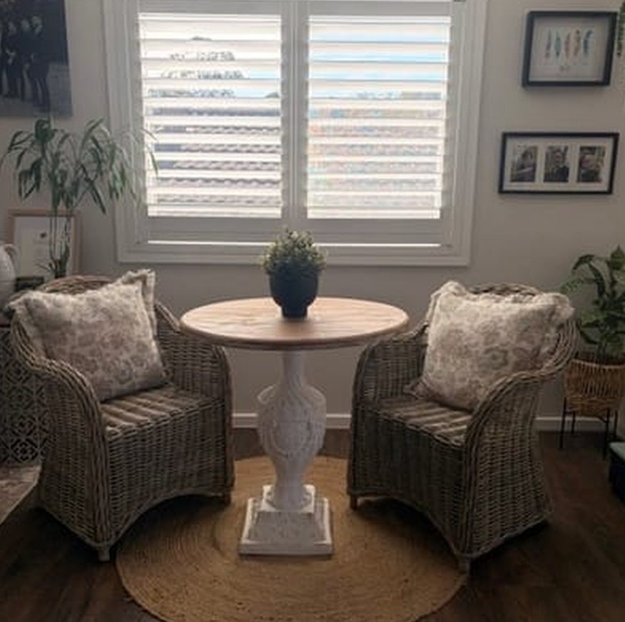 Isolde French Provincial Pedestal Tea Table in a customer's home
